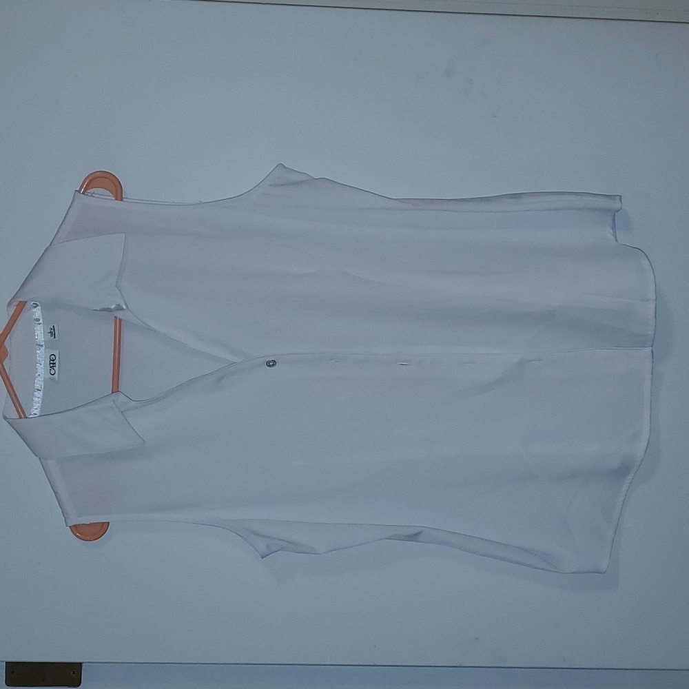 Cato White sleeveless button up blouse